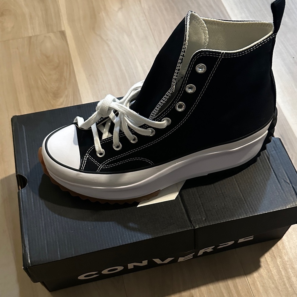 Converse Black and White Platform High-Tops